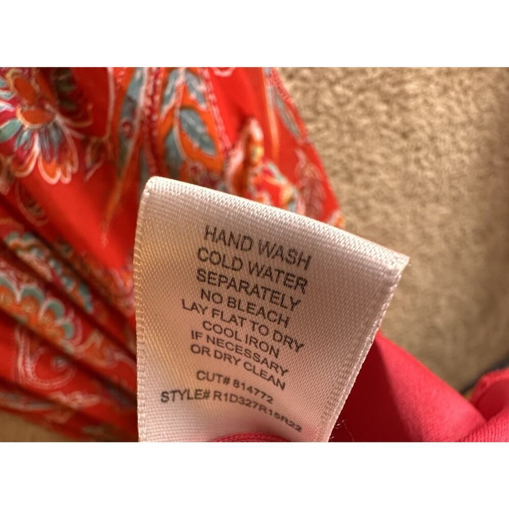 Rabbit Rabbit Rabbit Red Paisley Off Shoulder Boho Prairie Maxi Dress 6 - Picture 10 of 16